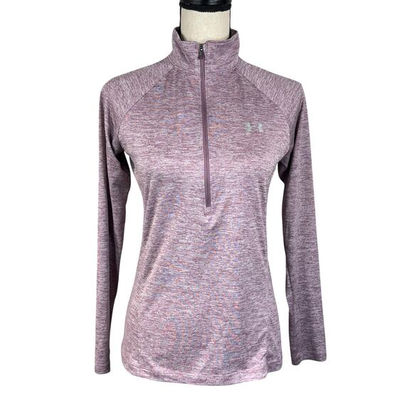 Under Armour Small Loose Fit Top HeatGear Pullover 1/2 Zip Long Sleeve Mock Neck - Picture 1 of 8